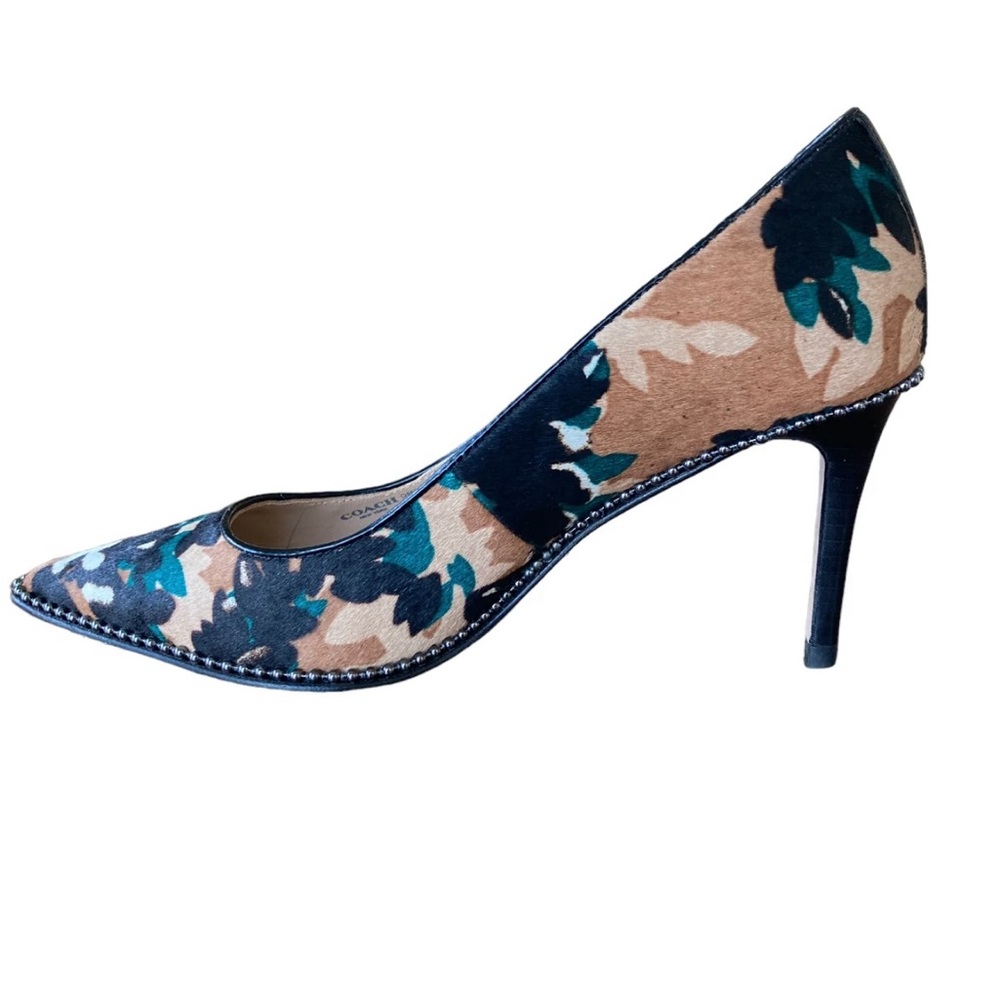 COACH Printed Calf Smith Beadchain Pumps Size 8